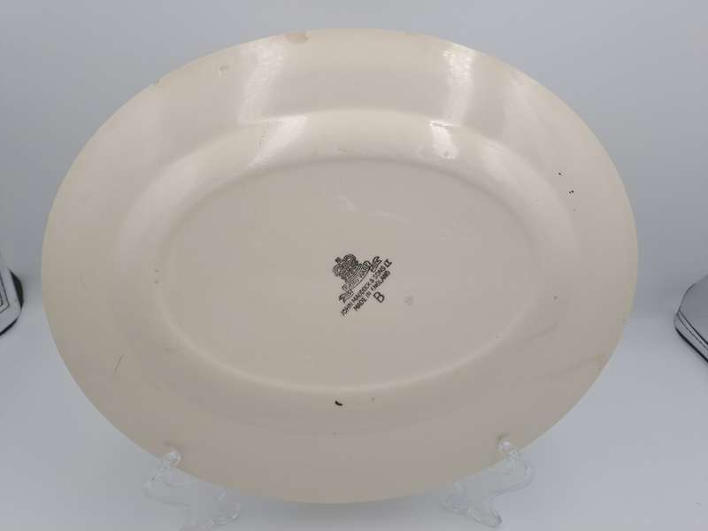 Vintage C.1945 Ivory Ware Cairo Minerva John Maddock & Sons -England - Oval Plate 30cmX24cm