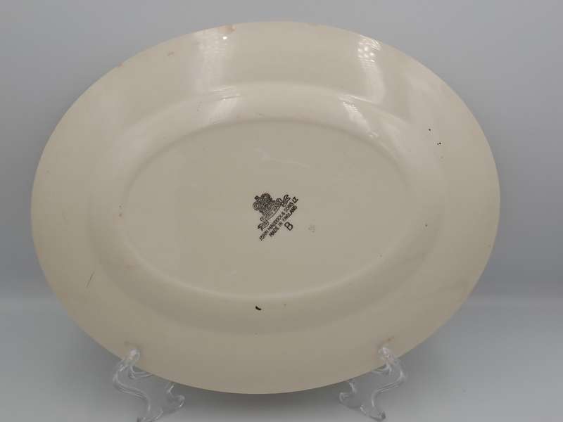 Vintage C.1945 Ivory Ware Cairo Minerva John Maddock & Sons -England - Oval Plate 30cmX24cm