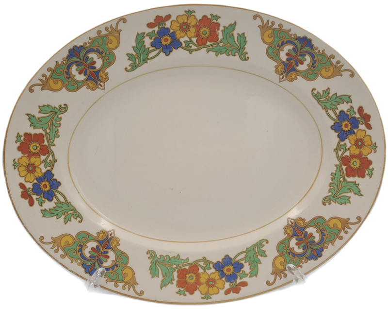 Vintage C.1945 Ivory Ware Cairo Minerva John Maddock & Sons -England - Oval Plate 30cmX24cm