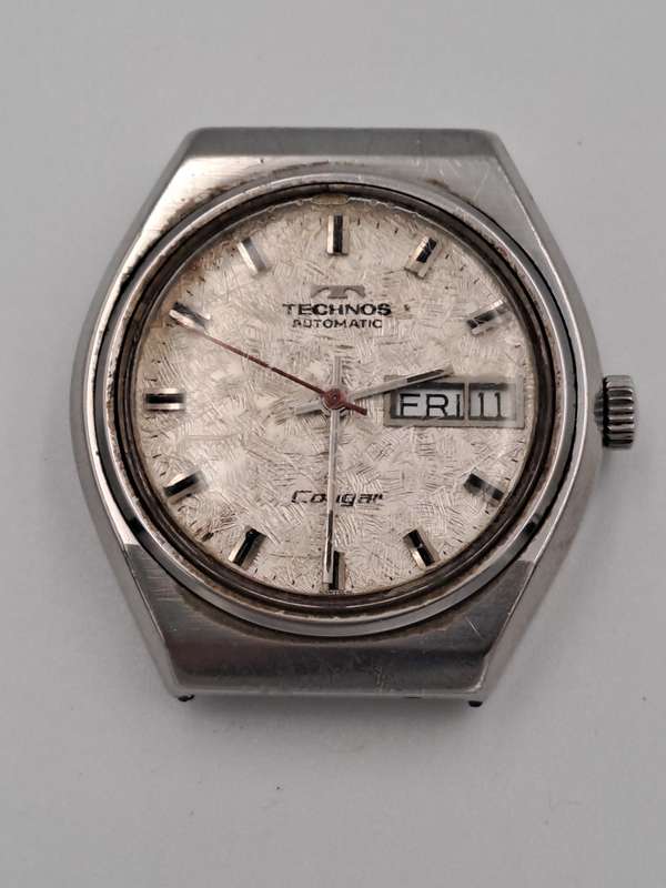 Vintage TECHNOS Cougar Mod.2879.2120.354 Mens Automatic Watch -17 Jewels -WORKING