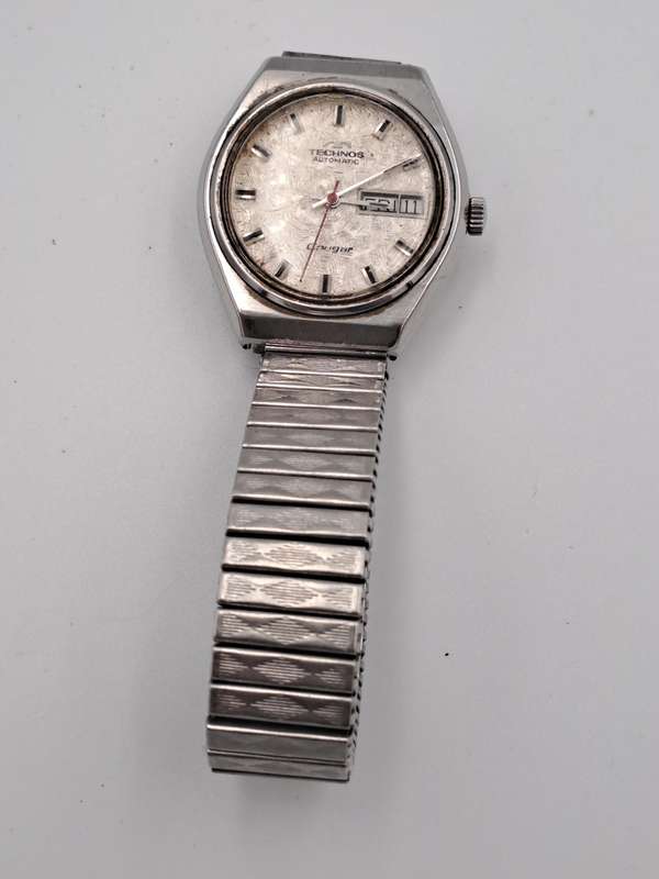 Vintage TECHNOS Cougar Mod.2879.2120.354 Mens Automatic Watch -17 Jewels -WORKING