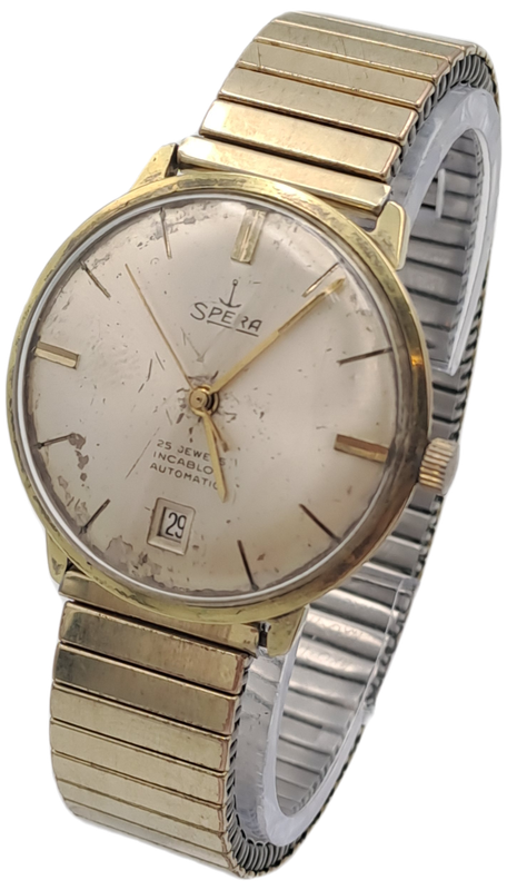 Vintage Swiss Made SPERA Mens Automatic Watch -25 Jewels -WORKING