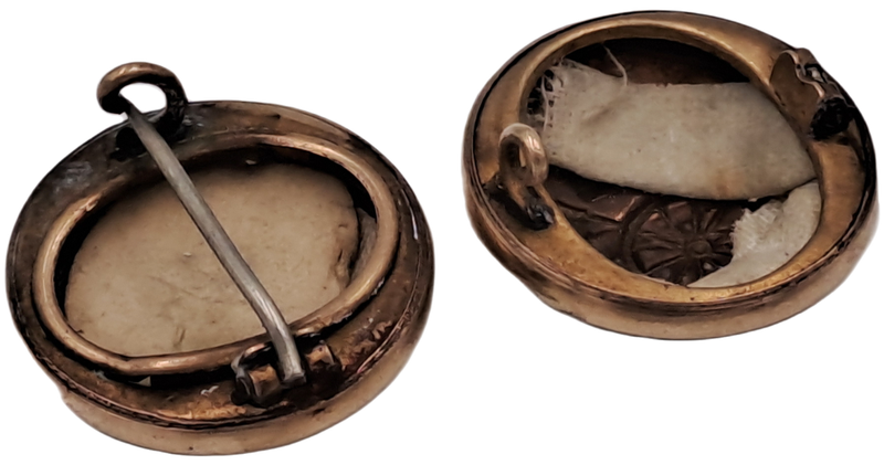 2 Original WW1 Royal Artillery Regiment Tunic Buttons- 26mm-one is missing the pin
