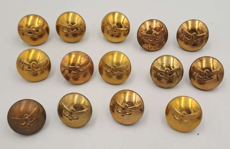 14 Vintage SAAF Buttons-Brass- 23mm (South African Airforce)