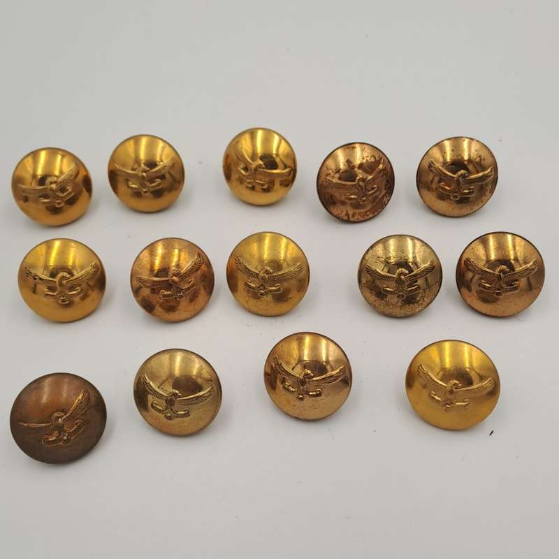 14 Vintage SAAF Buttons-Brass- 23mm (South African Airforce)