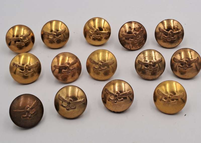 14 Vintage SAAF Buttons-Brass- 23mm (South African Airforce)