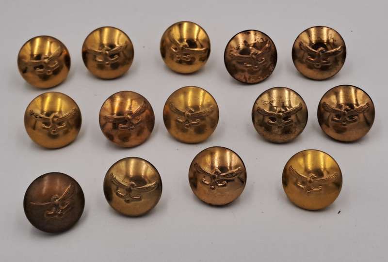 14 Vintage SAAF Buttons-Brass- 23mm (South African Airforce)