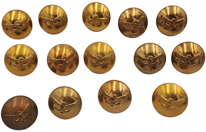 14 Vintage SAAF Buttons-Brass- 23mm (South African Airforce)
