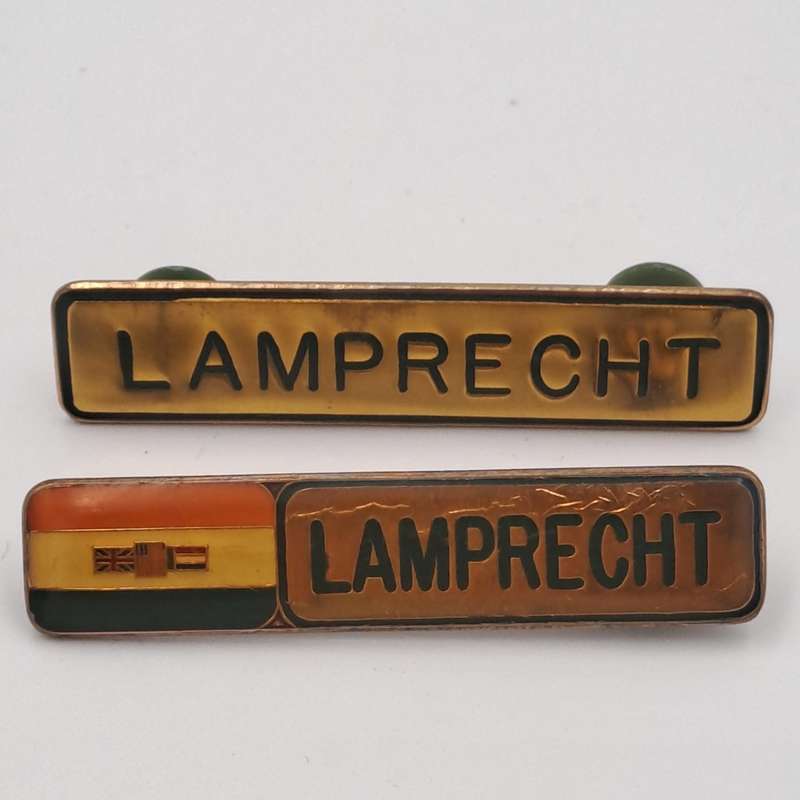 2 Vintage South African Military Name Tags Surname-LAMPRECHT