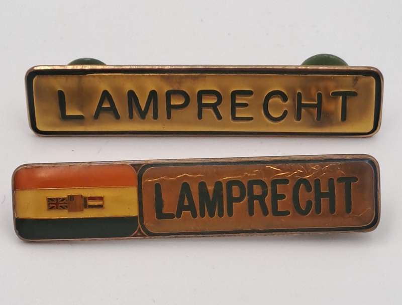 2 Vintage South African Military Name Tags Surname-LAMPRECHT