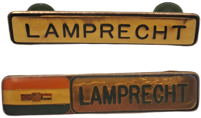 2 Vintage South African Military Name Tags Surname-LAMPRECHT