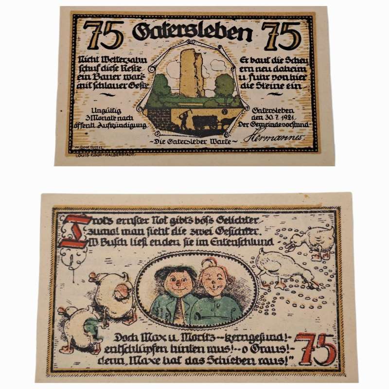 Germany -Municipality of Gatersleben 75 Pfennig Notgeld 30-7-1921-  UNC  Condition (Emergency Money)