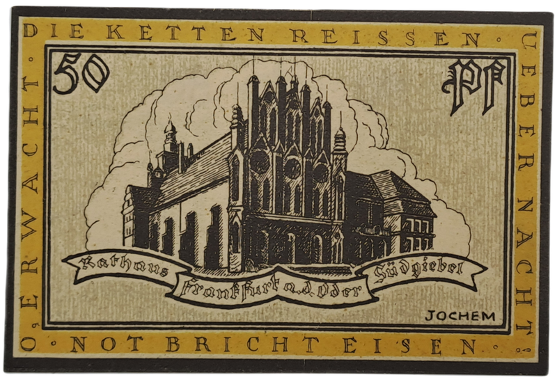 Germany 1922 notgeld  50 Pfennig-City of Frankfurt an der Oder-Weimar Republic-UNC