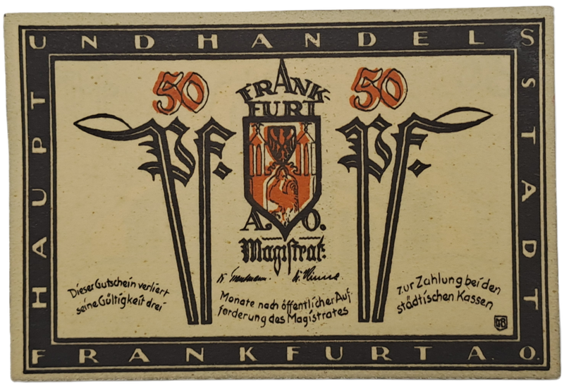 Germany 1922 notgeld  50 Pfennig-City of Frankfurt an der Oder-Weimar Republic-UNC
