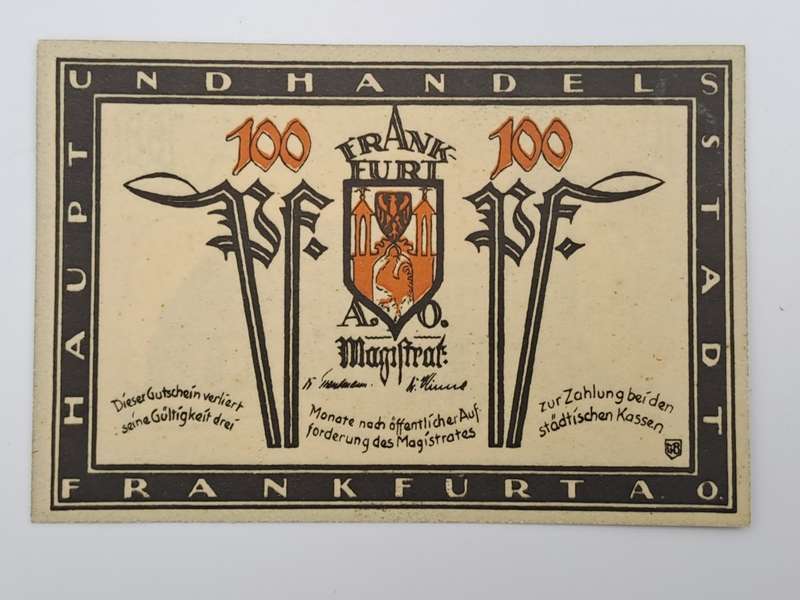 Germany 1922 notgeld  100 Pfennig-City of Frankfurt an der Oder-Weimar Republic-UNC