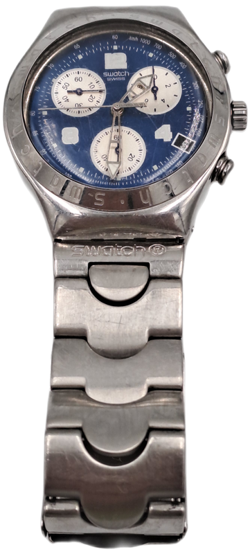Pre-Owned AG1999 Mens Swiss Swatch IRONY Chrono Mesmeric Blue Watch