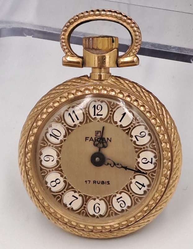 Rare Vintage small Ladies Farian Pocket watch (wind-up) Working -17 Rubis