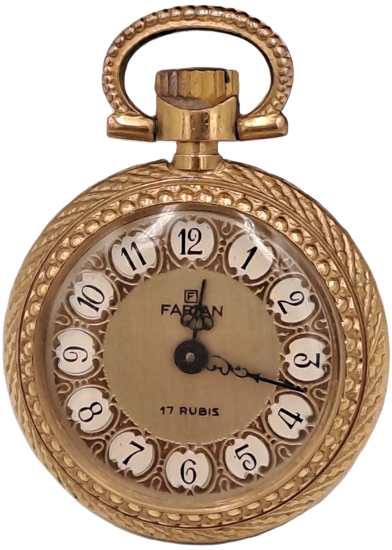 Rare Vintage small Ladies Farian Pocket watch (wind-up) Working -17 Rubis