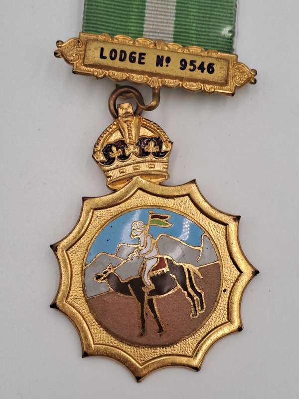 Vintage ARABIAN (K)Nights  LODGE 9546 Masonic Jewel (Free Mason) Engraved