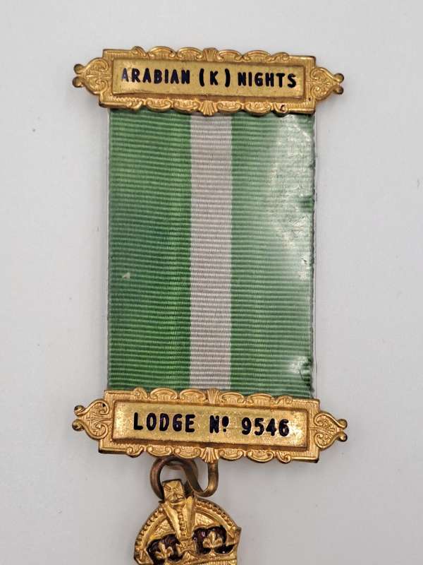 Vintage ARABIAN (K)Nights  LODGE 9546 Masonic Jewel (Free Mason) Engraved