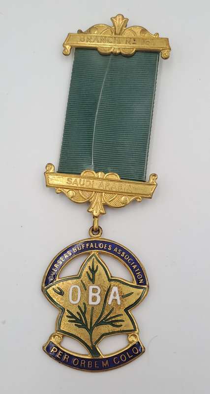 Vintage Saudi Arabia Overseas Buffaloes Association Masonic Jewel (Free Mason)