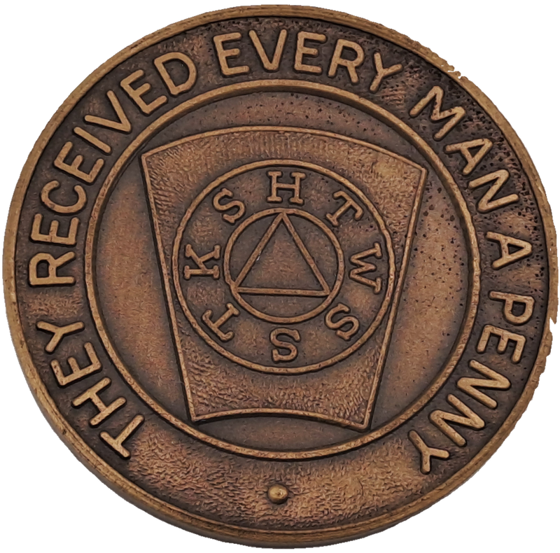 Vintage Masonic Penny Lodge Barrhill Twechar No 1444-