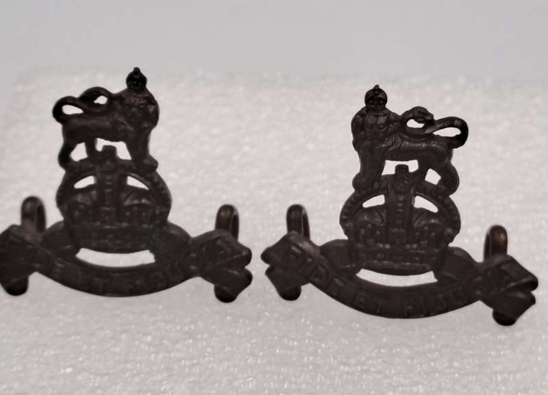 British Army: Royal Army Pay Corps Collar Badges 28mm x 30mm