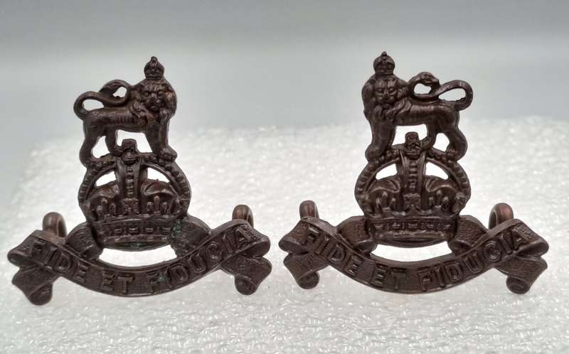 British Army: Royal Army Pay Corps Collar Badges 28mm x 30mm