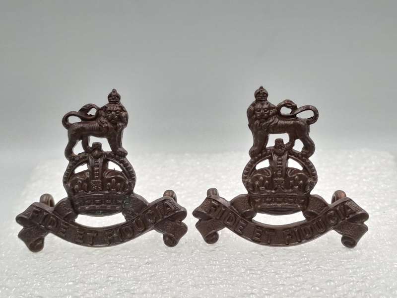 British Army: Royal Army Pay Corps Collar Badges 28mm x 30mm