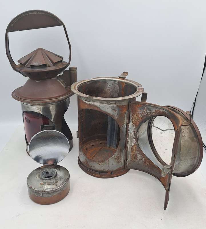 Vintage SAS-SAR Railway Signal Lamp -Not restored-Front lens cracked