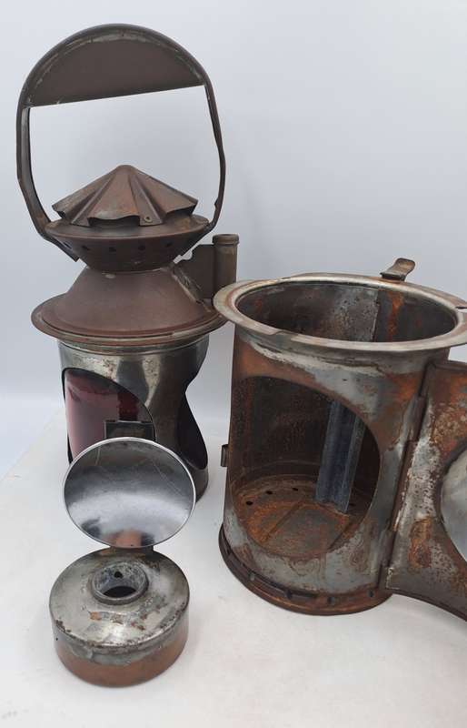 Vintage SAS-SAR Railway Signal Lamp -Not restored-Front lens cracked