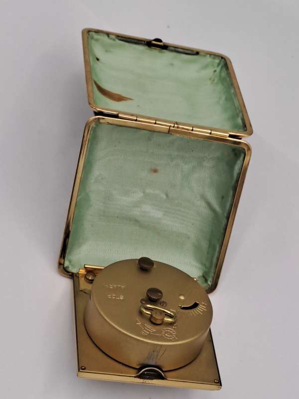Vintage Europa Alarm Travel Clock in Case - Working