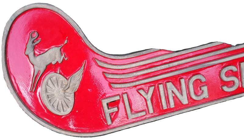 Large South African Railways Steam Locomotive Name Plate Flying Springbok -16,4kg-Recast