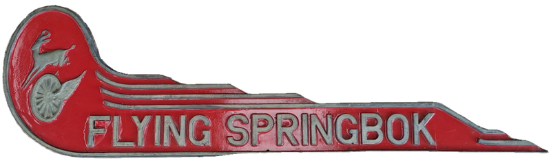 Large South African Railways Steam Locomotive Name Plate Flying Springbok -16,4kg-Recast