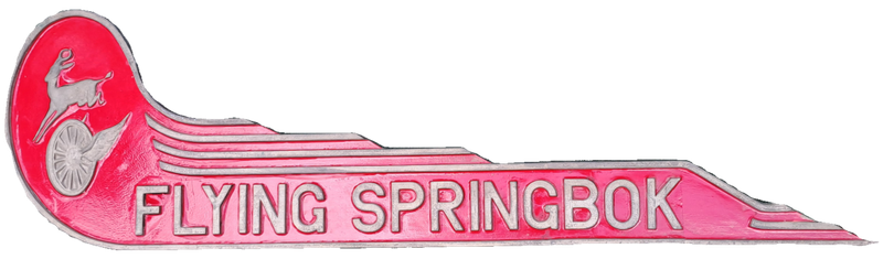 Large South African Railways Steam Locomotive Name Plate Flying Springbok -16,4kg-Recast