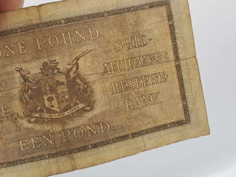 J. Postmus 1941 A113 Prefix - South Africa One Pound -Een Pond Bank note Circulated
