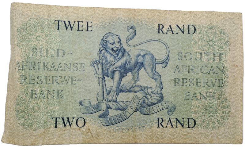 G.Rissik 1962 B184 Prefix - South Africa 2 Rand -Two Rand Bank note Circulated