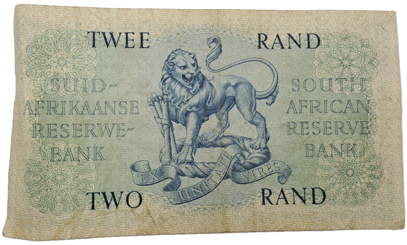 G.Rissik 1962 B184 Prefix - South Africa 2 Rand -Two Rand Bank note Circulated