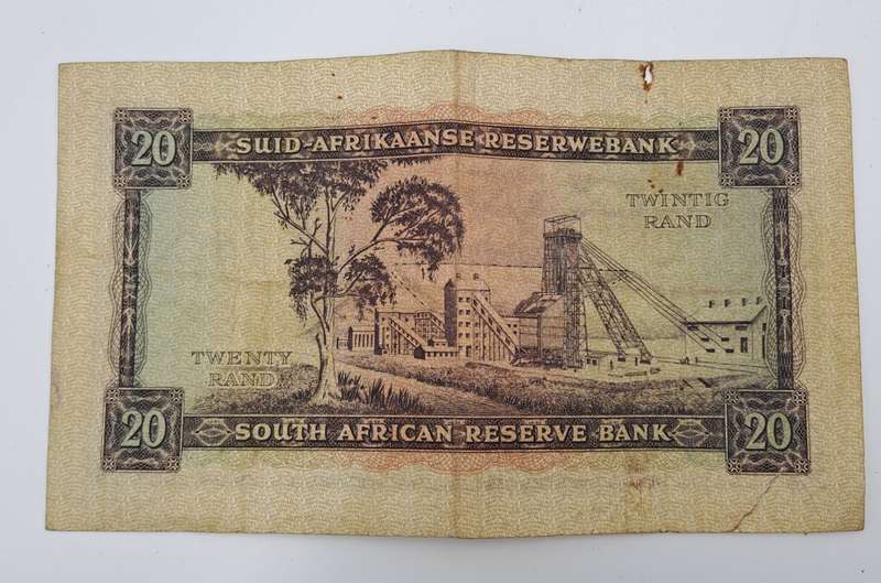 G.Rissik 1962 D2 Prefix - South Africa 20 Rand -Twenty Rand -AFrikaans -English Bank note Circulated