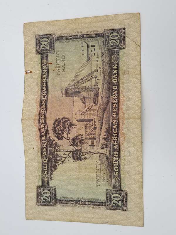 G.Rissik 1962 D2 Prefix - South Africa 20 Rand -Twenty Rand -AFrikaans -English Bank note Circulated