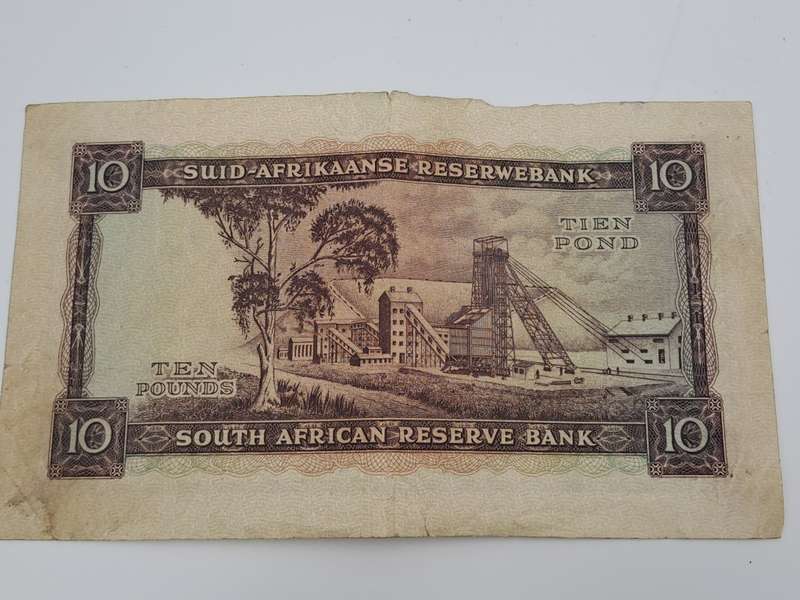 M.H De Kock 1955 South Africa Ten Pound -Tien Pond Bank note Circulated