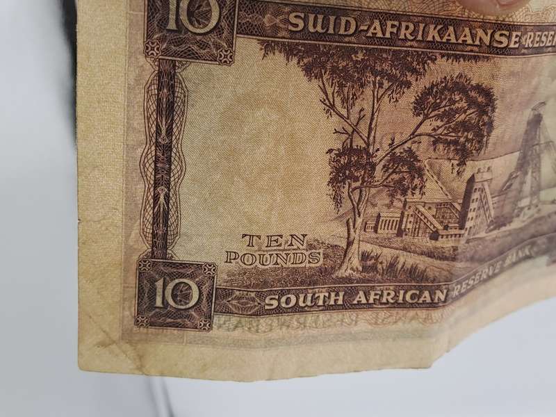 M.H De Kock 1955 South Africa Ten Pound -Tien Pond Bank note Circulated