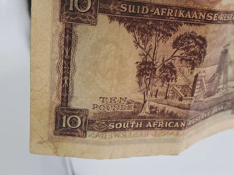 M.H De Kock 1955 South Africa Ten Pound -Tien Pond Bank note Circulated