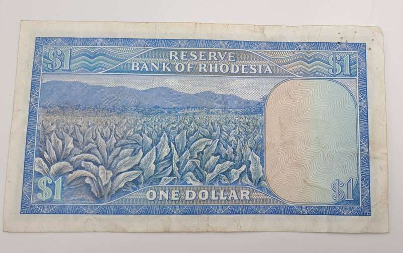 Rare !! 1970 Rhodesia 1 Dollar (One Dollar) Banknote