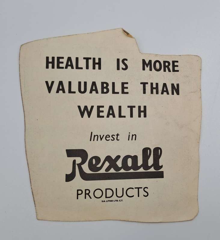 Old `Invest in Rexall Products` 1961 S.A 10 shilling advertisment (3 available)