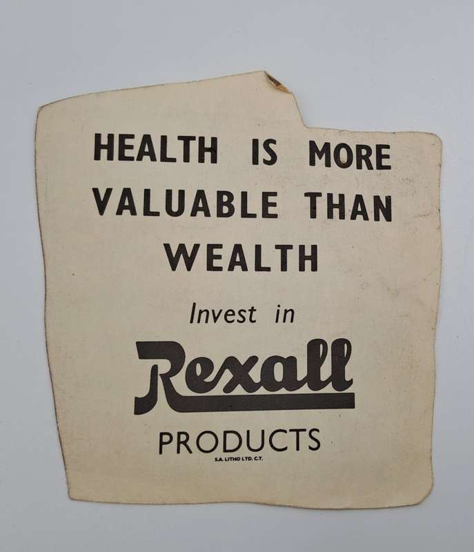 Old `Invest in Rexall Products` 1961 S.A 10 shilling advertisment (3 available)