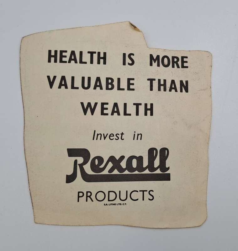 Old `Invest in Rexall Products` 1961 S.A 10 shilling advertisment (3 available)