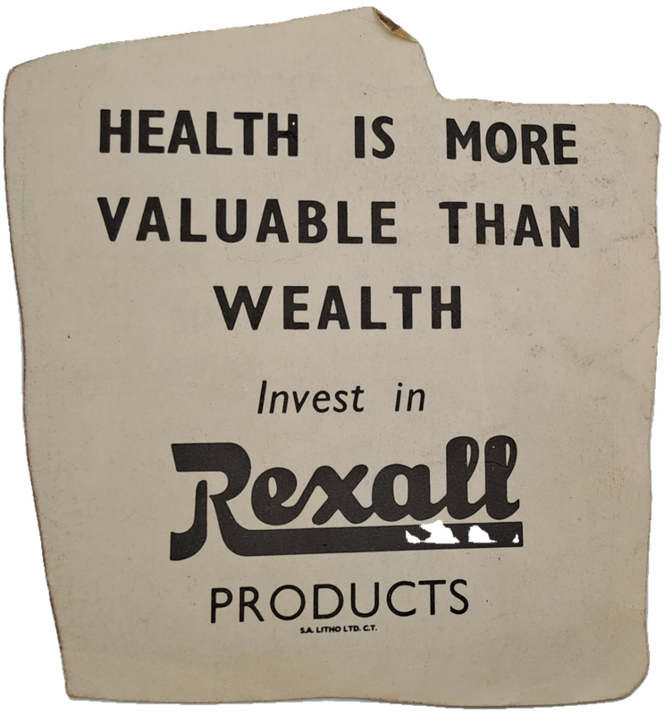 Old `Invest in Rexall Products` 1961 S.A 10 shilling advertisment (3 available)