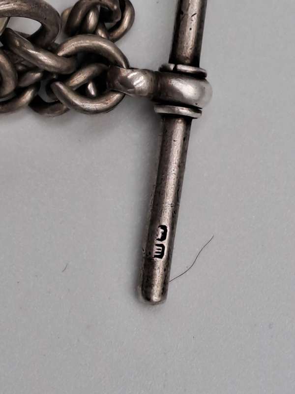 Antique Sterling Silver ELGIN Pocket watch on Chain Working-Made in USA