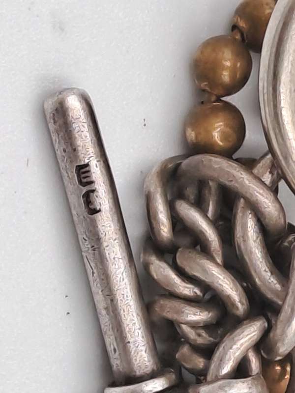Antique Sterling Silver ELGIN Pocket watch on Chain Working-Made in USA